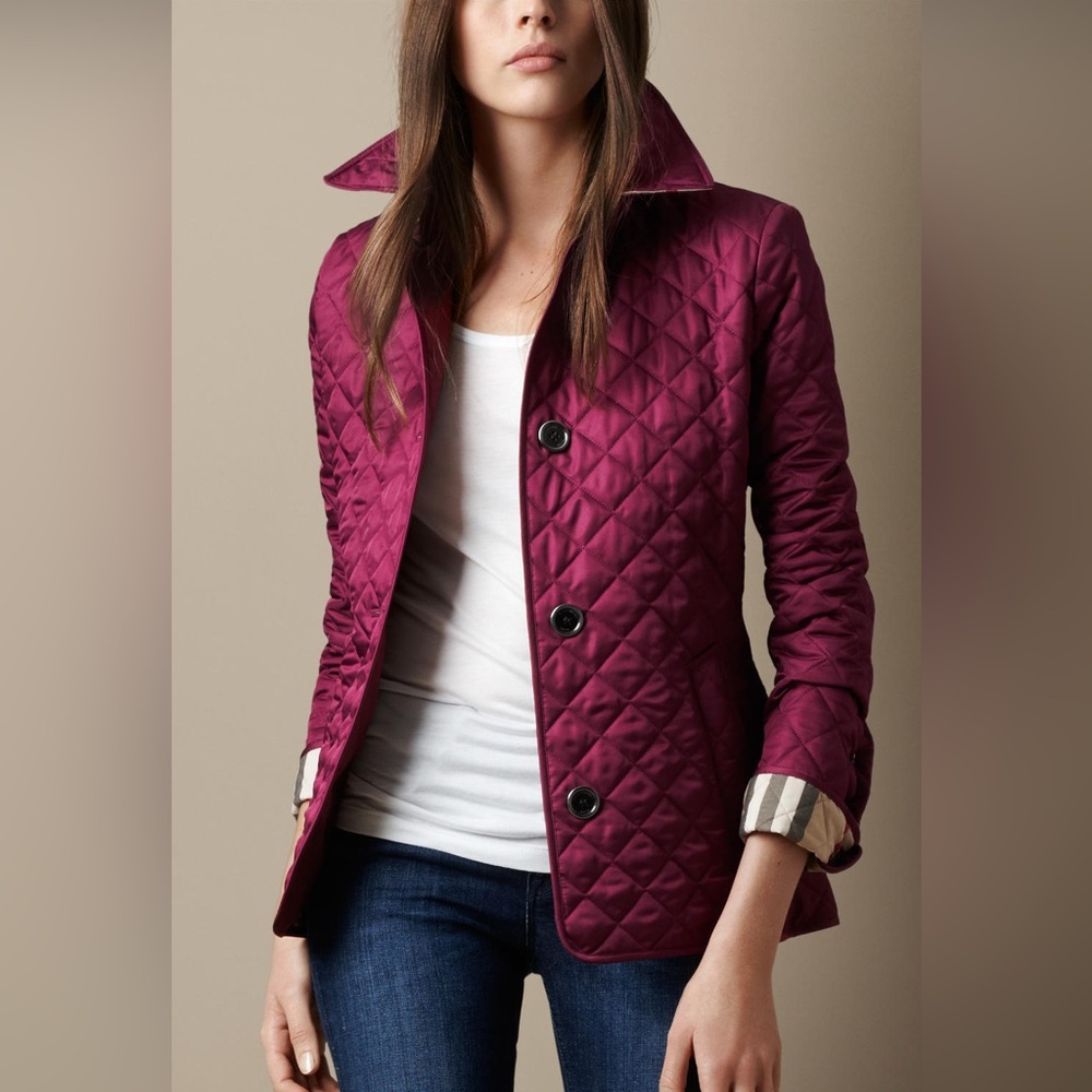 Burberry Brit Women's Quilted Puffer Jacket - Deep Burgundy